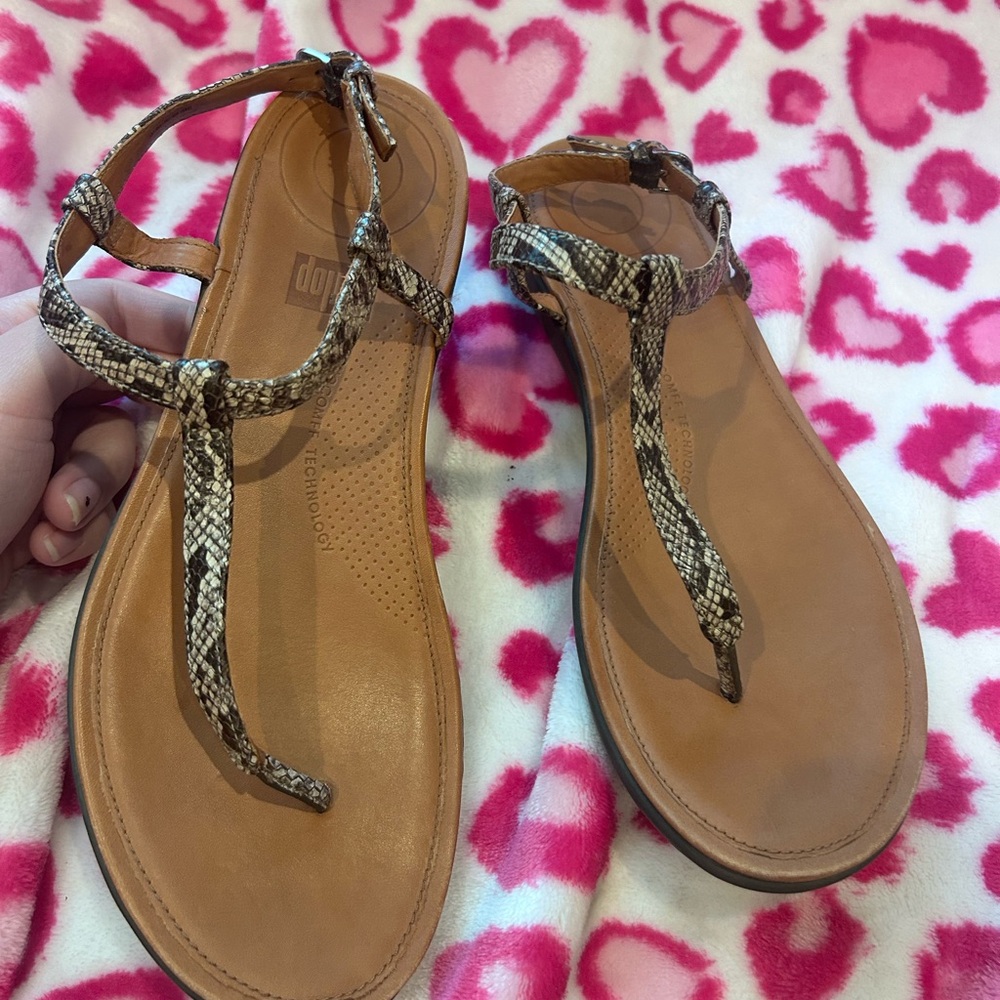 Fitflop Tan and Snake Print Sandals